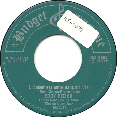  L'amour Est Entré dans Ma Vie b/w On M'appelle Play Boy