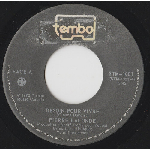 	Besoin Pour Vivre b/w La Vie Est Belle