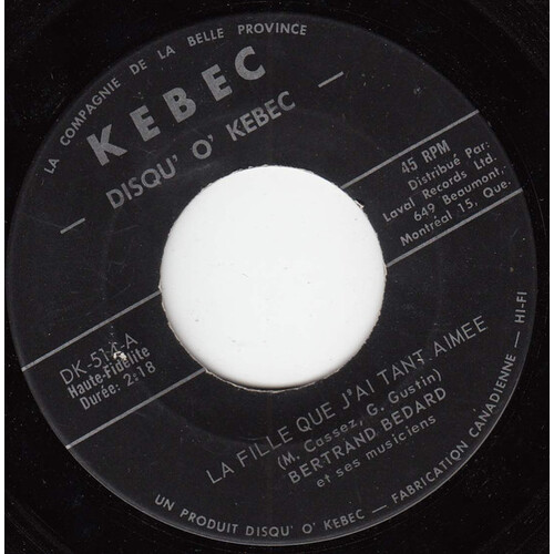  La Fille Que J'Ai Tant Aimée b/w Je Rentre Tout Seul