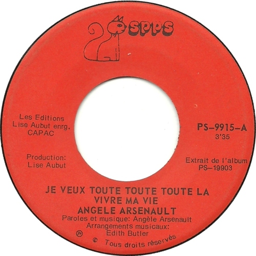 Je Veux Toute Toute Toute La Vivre Ma Vie b/w Moi Je Mange